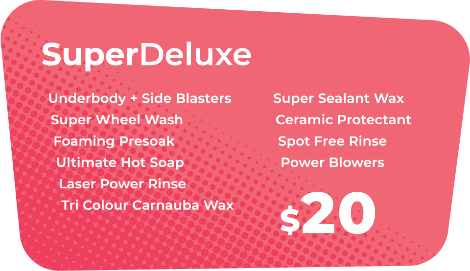 Superwash SuperDeluxe Wash Menu